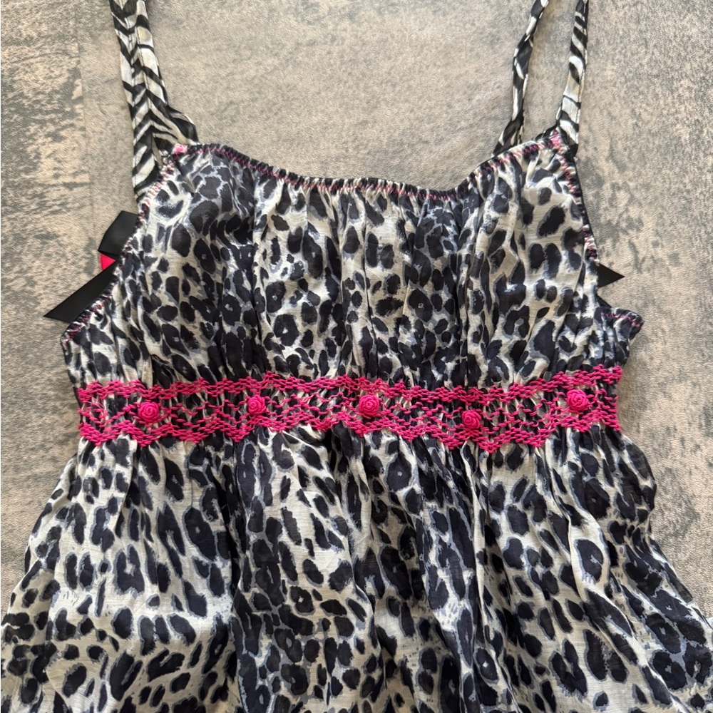 Rare Anna Sui x Victoria Secret Cheetah + Zebra Print Babydoll Dress Size Small - Picture 5 of 5